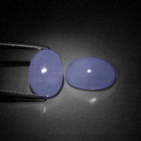 캐럿 천연 라벤더 블루 칼세도니 보석, 투명한, 10.4×7.3 mm, 투명/반투명