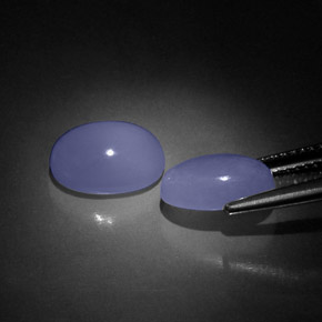 캐럿 천연 라벤더 블루 칼세도니 보석, 투명한, 10.4×7.3 mm, 투명/반투명