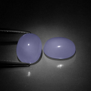 캐럿 천연 라벤더 블루 칼세도니 보석, 투명한, 10.5×8.3 mm, 투명/반투명