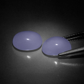 캐럿 천연 라벤더 블루 칼세도니 보석, 투명한, 10.5×8.3 mm, 투명/반투명