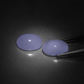 캐럿 천연 라벤더 블루 칼세도니 보석, 투명한, 11.3×8.3 mm, 투명/반투명