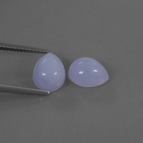 캐럿 천연 라벤더 블루 칼세도니 보석, 투명한, 10×8.1 mm, 투명/반투명