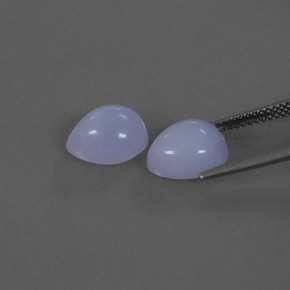 캐럿 천연 라벤더 블루 칼세도니 보석, 투명한, 10×8.1 mm, 투명/반투명