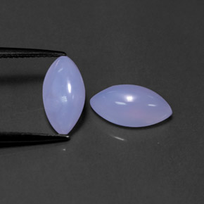 캐럿 천연 라벤더 블루 칼세도니 보석, 투명한, 11.9×6.2 mm, 투명/반투명
