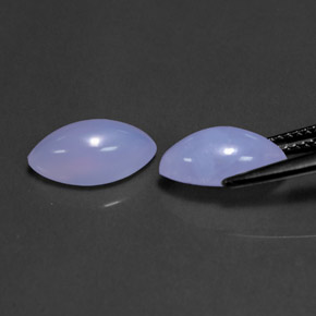 캐럿 천연 라벤더 블루 칼세도니 보석, 투명한, 11.9×6.2 mm, 투명/반투명