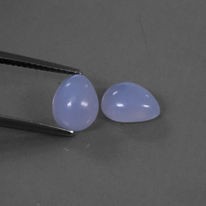 캐럿 천연 라벤더 블루 칼세도니 보석, 투명한, 8.9×6.9 mm, 투명/반투명