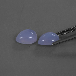 캐럿 천연 라벤더 블루 칼세도니 보석, 투명한, 8.9×6.9 mm, 투명/반투명