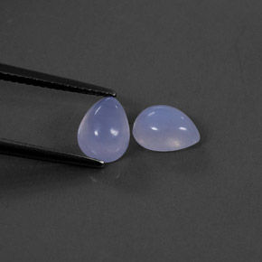 캐럿 천연 라벤더 블루 칼세도니 보석, 투명한, 8×6 mm, 투명/반투명
