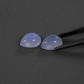 캐럿 천연 라벤더 블루 칼세도니 보석, 투명한, 8×6 mm, 투명/반투명