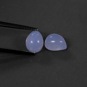 캐럿 천연 라벤더 블루 칼세도니 보석, 투명한, 7.9×6.2 mm, 투명/반투명