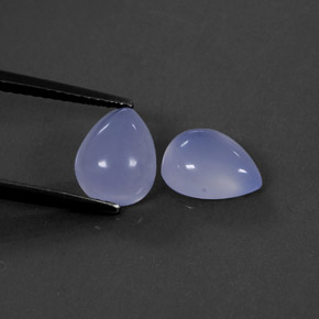캐럿 천연 라벤더 블루 칼세도니 보석, 투명한, 9×7 mm, 투명/반투명