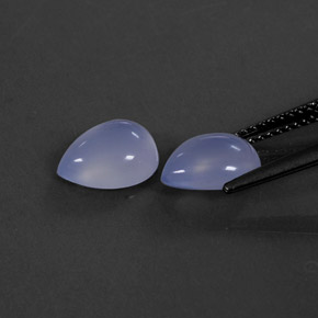 캐럿 천연 라벤더 블루 칼세도니 보석, 투명한, 9×7 mm, 투명/반투명