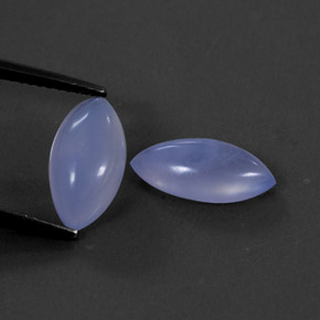 캐럿 천연 라벤더 블루 칼세도니 보석, 투명한, 12.9×6.8 mm, 투명/반투명