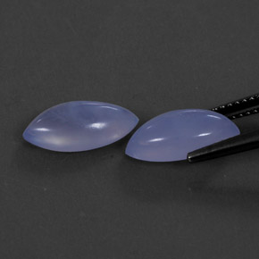 캐럿 천연 라벤더 블루 칼세도니 보석, 투명한, 12.9×6.8 mm, 투명/반투명