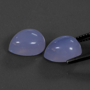 캐럿 천연 라벤더 블루 칼세도니 보석, 투명한, 11.1×8.8 mm, 투명/반투명