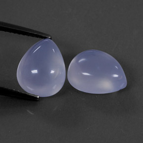 캐럿 천연 라벤더 블루 칼세도니 보석, 투명한, 11.3×9.1 mm, 투명/반투명