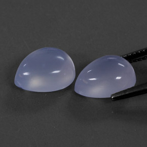 캐럿 천연 라벤더 블루 칼세도니 보석, 투명한, 11.3×9.1 mm, 투명/반투명