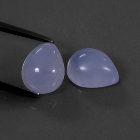 캐럿 천연 라벤더 블루 칼세도니 보석, 투명한, 10×8.1 mm, 투명/반투명