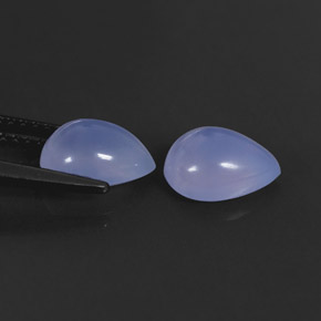캐럿 천연 라벤더 블루 칼세도니 보석, 투명한, 7.9×6.1 mm, 투명/반투명