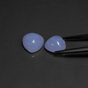 캐럿 천연 라벤더 블루 칼세도니 보석, 투명한, 7.8×7.8 mm, 투명/반투명