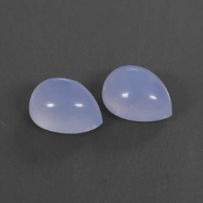 캐럿 천연 라벤더 블루 칼세도니 보석, 투명한, 10.2×8.1 mm, 투명/반투명
