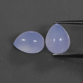 캐럿 천연 라벤더 블루 칼세도니 보석, 투명한, 10.2×8.1 mm, 투명/반투명