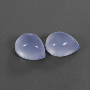 캐럿 천연 라벤더 블루 칼세도니 보석, 투명한, 10×8 mm, 투명/반투명