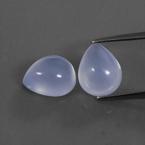 캐럿 천연 라벤더 블루 칼세도니 보석, 투명한, 10×8 mm, 투명/반투명