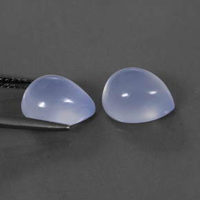 캐럿 천연 라벤더 블루 칼세도니 보석, 투명한, 10×8 mm, 투명/반투명