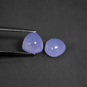 캐럿 천연 라벤더 블루 칼세도니 보석, 투명한, 8.1×8.1 mm, 투명/반투명
