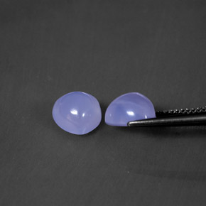 캐럿 천연 라벤더 블루 칼세도니 보석, 투명한, 8.1×8.1 mm, 투명/반투명