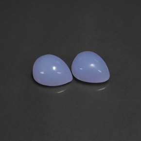 캐럿 천연 라벤더 블루 칼세도니 보석, 투명한, 10×8 mm, 투명/반투명
