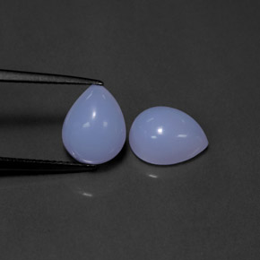 캐럿 천연 라벤더 블루 칼세도니 보석, 투명한, 10×8 mm, 투명/반투명