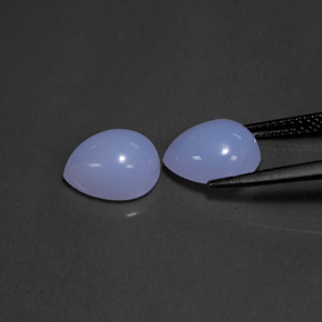 캐럿 천연 라벤더 블루 칼세도니 보석, 투명한, 10×8 mm, 투명/반투명