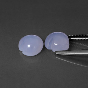 캐럿 천연 라벤더 블루 칼세도니 보석, 투명한, 7.1×7 mm, 투명/반투명