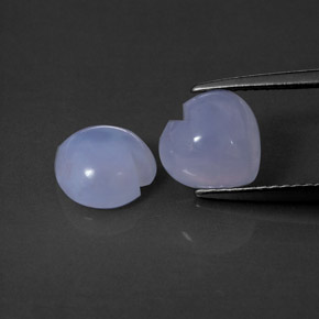 캐럿 천연 라벤더 블루 칼세도니 보석, 투명한, 8×8 mm, 투명/반투명