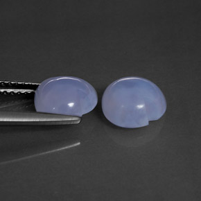 캐럿 천연 라벤더 블루 칼세도니 보석, 투명한, 8×8 mm, 투명/반투명