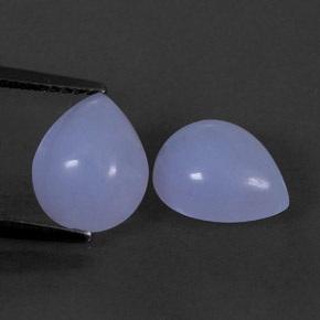 캐럿 천연 라벤더 블루 칼세도니 보석, 투명한, 10.1×8.1 mm, 투명/반투명