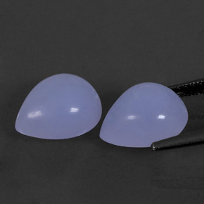 캐럿 천연 라벤더 블루 칼세도니 보석, 투명한, 10.1×8.1 mm, 투명/반투명