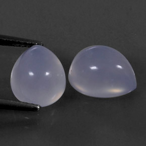 캐럿 천연 라벤더 블루 칼세도니 보석, 투명한, 10.3×8.2 mm, 투명/반투명