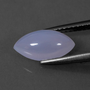 1.66캐럿 천연 라벤더 블루 칼세도니, 투명한, 11.3×5.8 mm, 투명/반투명