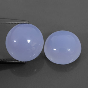 캐럿 천연 라벤더 블루 칼세도니 보석, 투명한, 11.05 mm, 투명/반투명