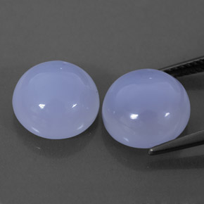 캐럿 천연 라벤더 블루 칼세도니 보석, 투명한, 11.05 mm, 투명/반투명