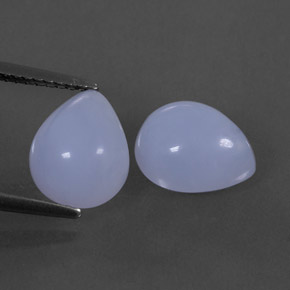 캐럿 천연 라벤더 블루 칼세도니 보석, 배 모양, 10.1×8.1 mm, 투명한
