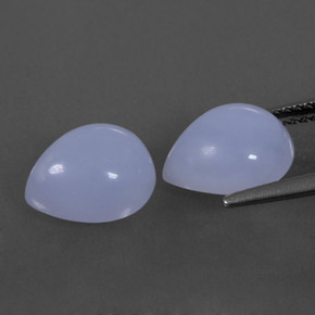 캐럿 천연 라벤더 블루 칼세도니 보석, 배 모양, 10.1×8.1 mm, 투명한