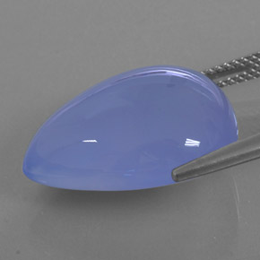 18.59캐럿 천연 라벤더 블루 칼세도니, 투명한, 20.2×16.2 mm, 투명/반투명