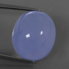 27.24캐럿 천연 라벤더 블루 칼세도니, 투명한, 19.6×16.9 mm, 투명/반투명