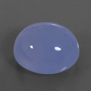 27.24캐럿 천연 라벤더 블루 칼세도니, 투명한, 19.6×16.9 mm, 투명/반투명