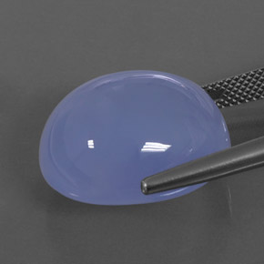 27.24캐럿 천연 라벤더 블루 칼세도니, 투명한, 19.6×16.9 mm, 투명/반투명