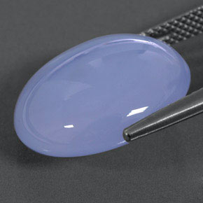 12.46캐럿 천연 라벤더 블루 칼세도니, 투명한, 17.4×15.2 mm, 투명/반투명